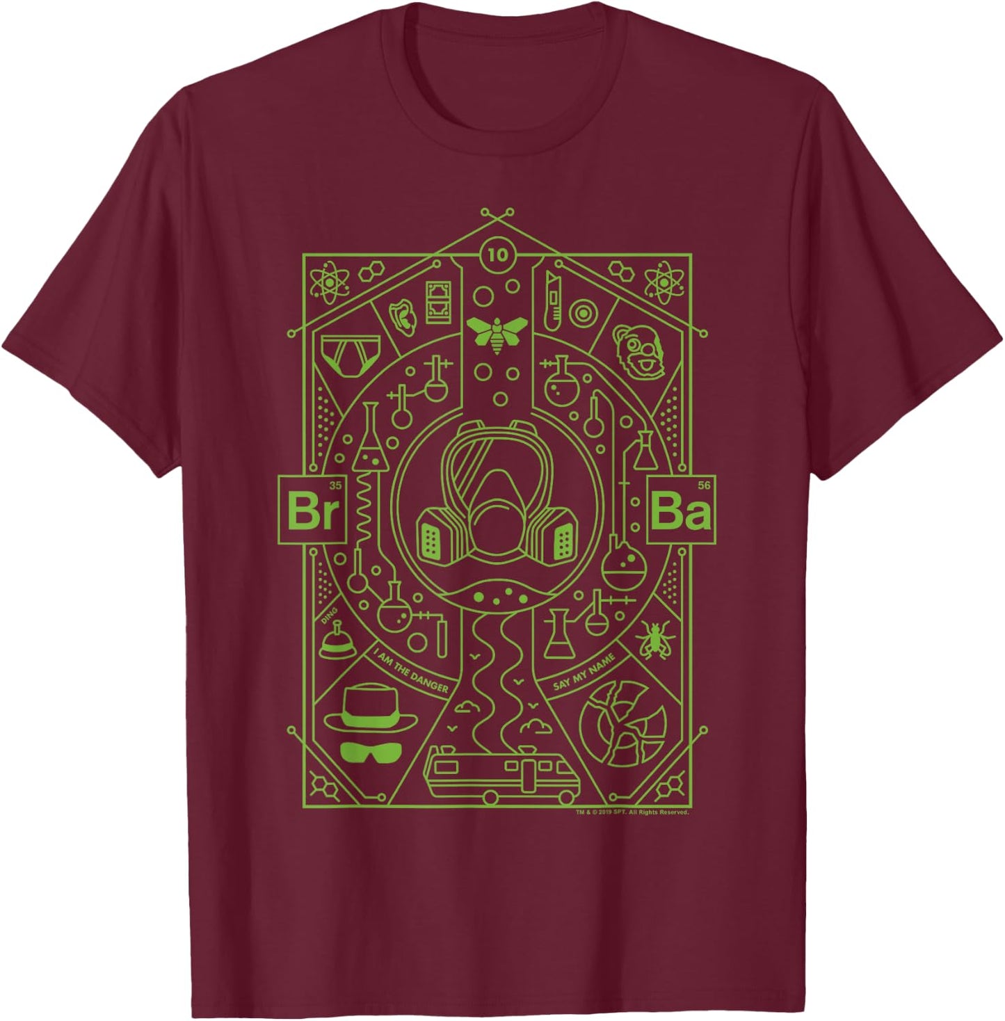 Breaking Bad 10th Anniversary I Am The Danger Collage Poster Short Sleeve T-Shirt - T-Shirt | Maroon