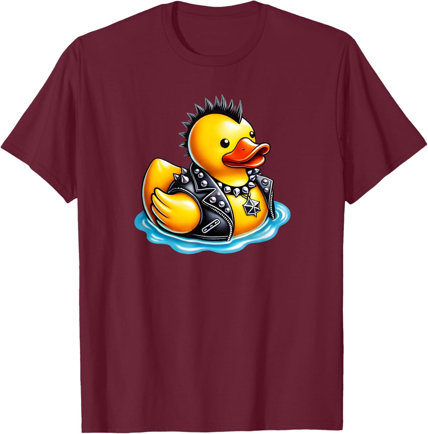 Cool Punk Rock Festival , Rock 'n Roll Gifts Cute Punk Rubber Duck Rock'n Roll Goth, Funny Duckling -Kids T-Shirt - T-Shirt | Maroon