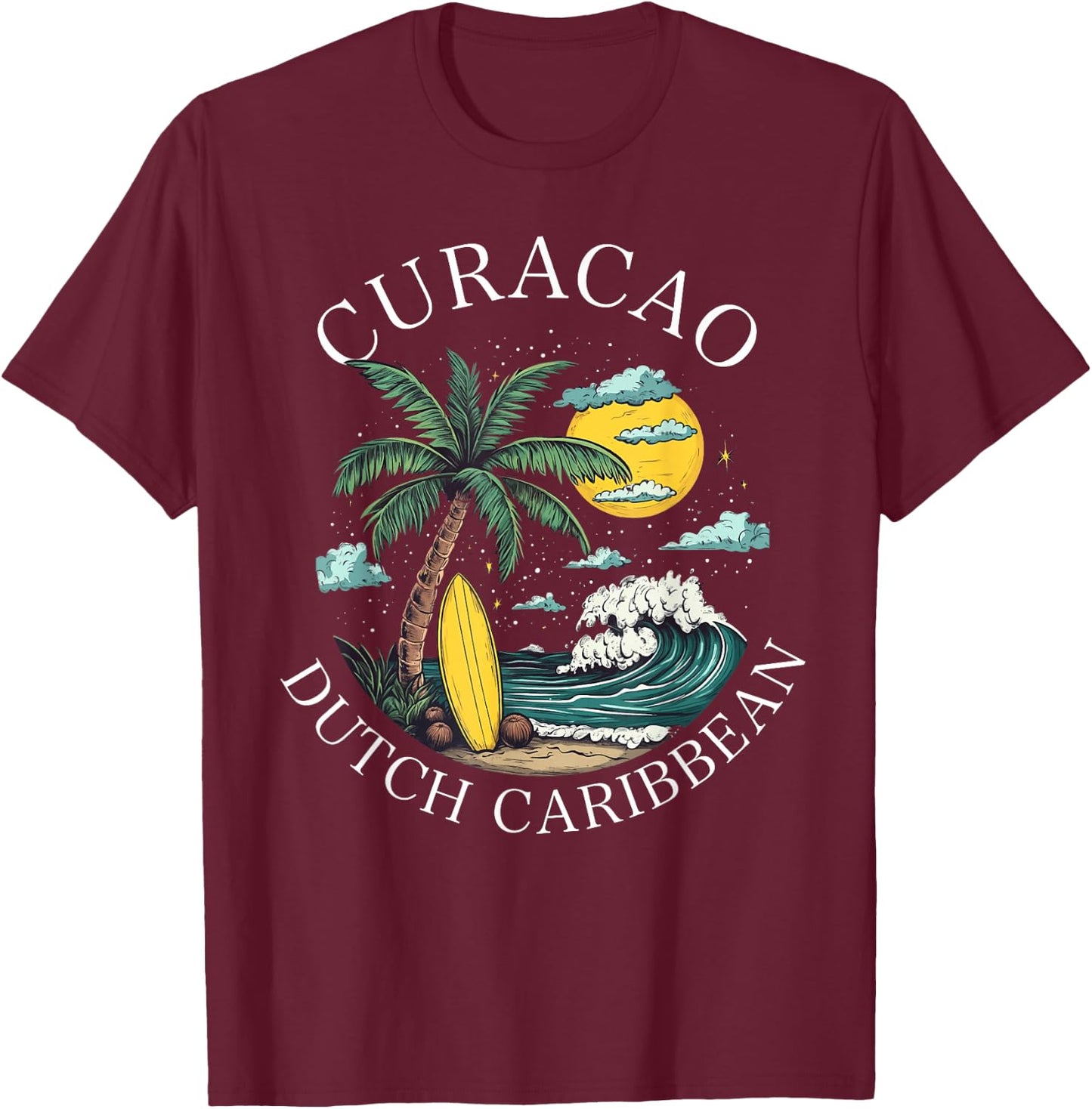 Curacao Caribbean Dutch Souvenir Vacation Reminder Men Women T-Shirt - T-Shirt | Maroon