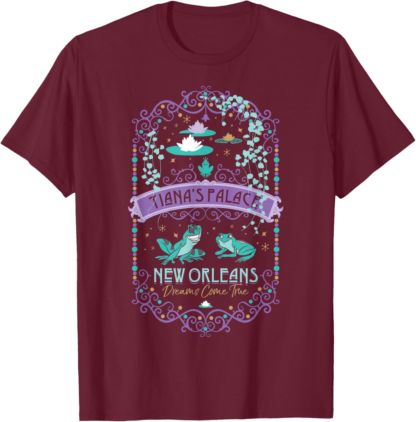 Disney Princess and The Frog Tiana's Place New Orleans Small T-Shirt - T-Shirt | Maroon
