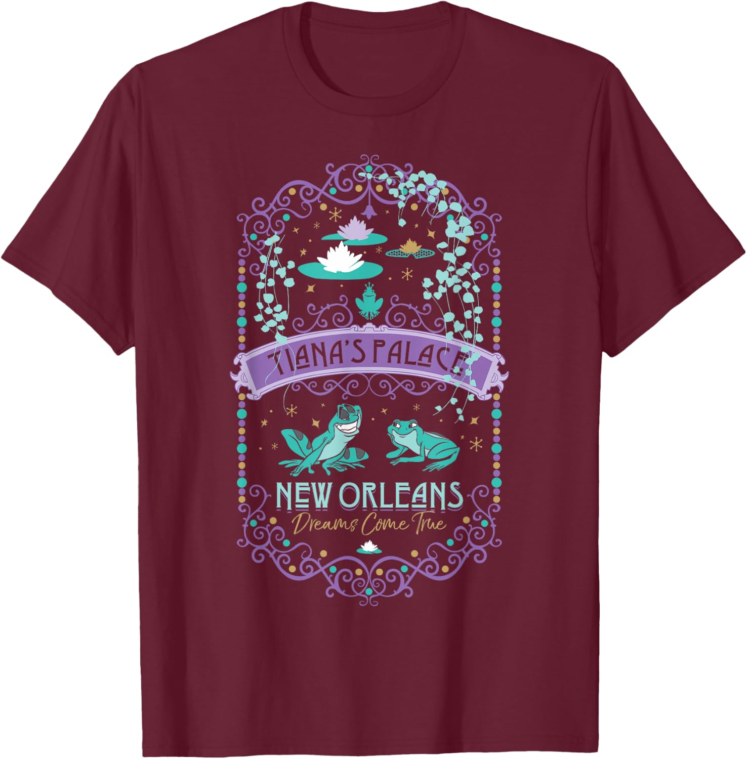 Disney Princess and The Frog Tiana's Place New Orleans Small T-Shirt - T-Shirt | Maroon