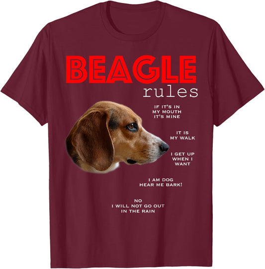 Funny rules for the owner of a Beagle T-Shirt - T-Shirt | Maroon