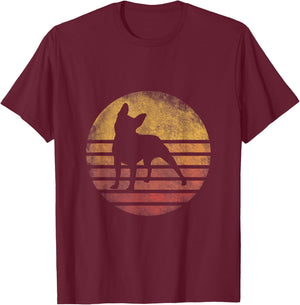 Retro Vintage Boston Terrier Dog Shirt 70s Silhouette Breed T-Shirt - T-Shirt | Maroon