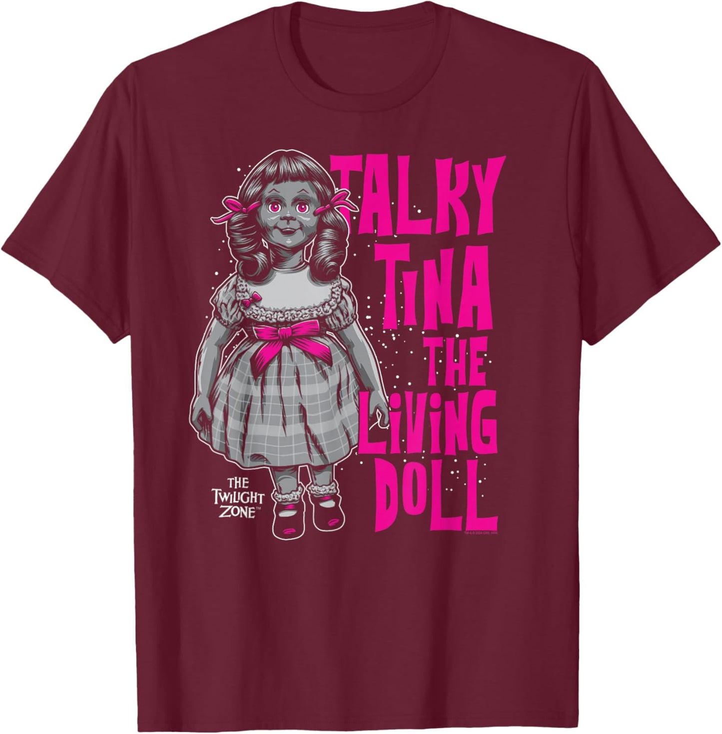 The Twilight Zone Talky Tina Living Doll Retro TV Show T-Shirt - T-Shirt | Maroon