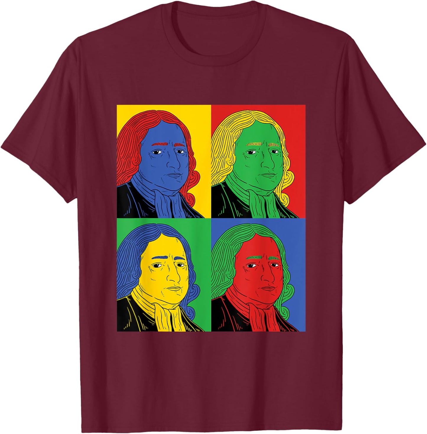 John Wesley Pop Art - Retro History T-Shirt - T-Shirt | Maroon