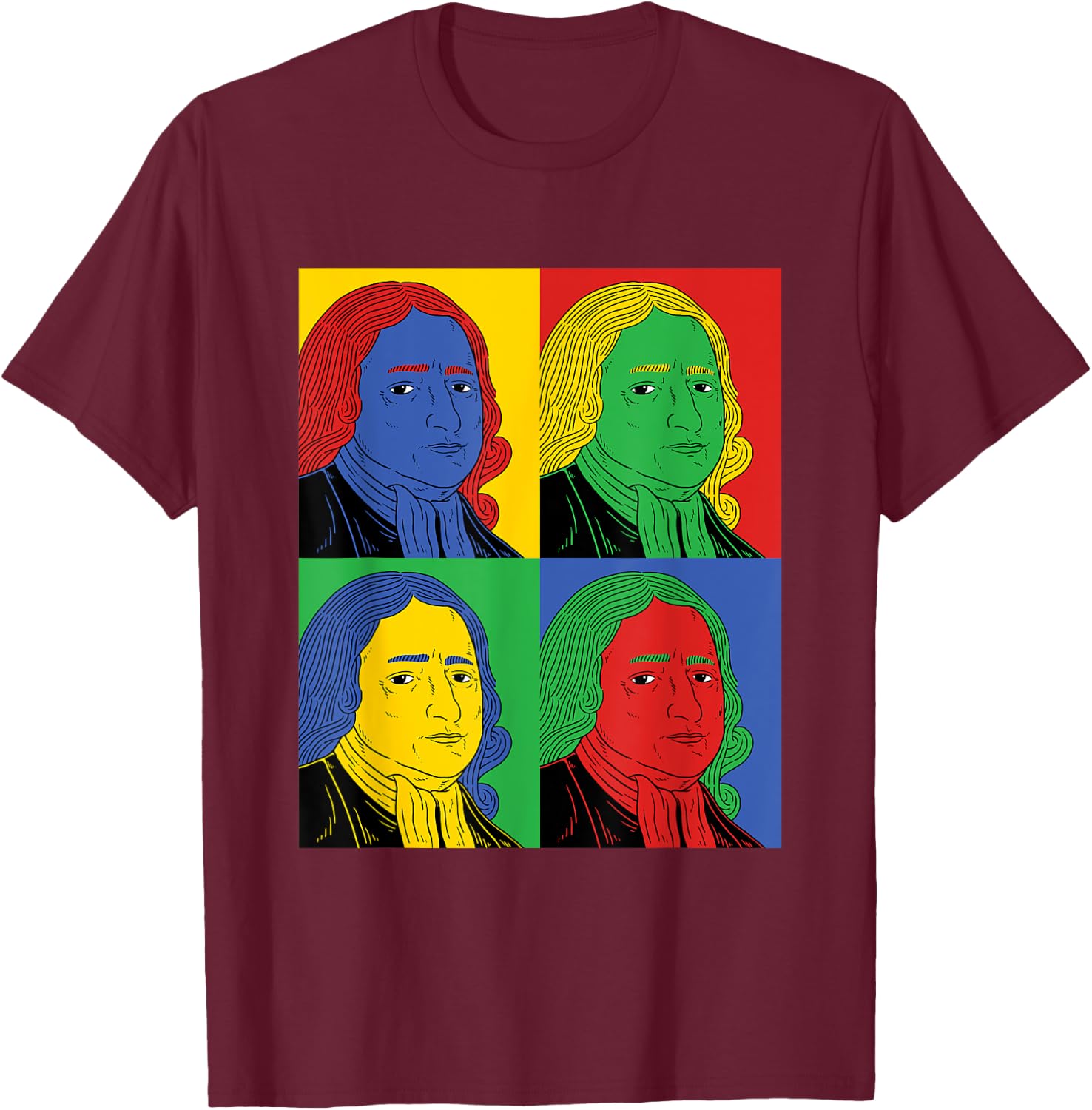 John Wesley Pop Art - Retro History T-Shirt - T-Shirt | Maroon