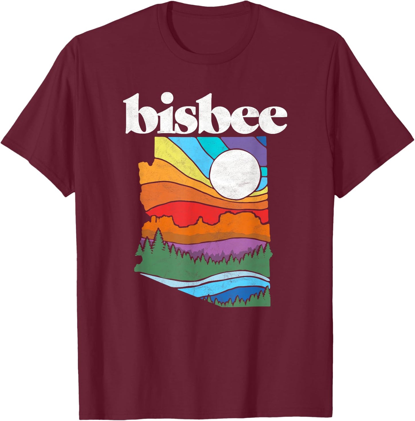 Bisbee Arizona Vintage Nature Design Outdoor Graphic T-Shirt - T-Shirt | Maroon