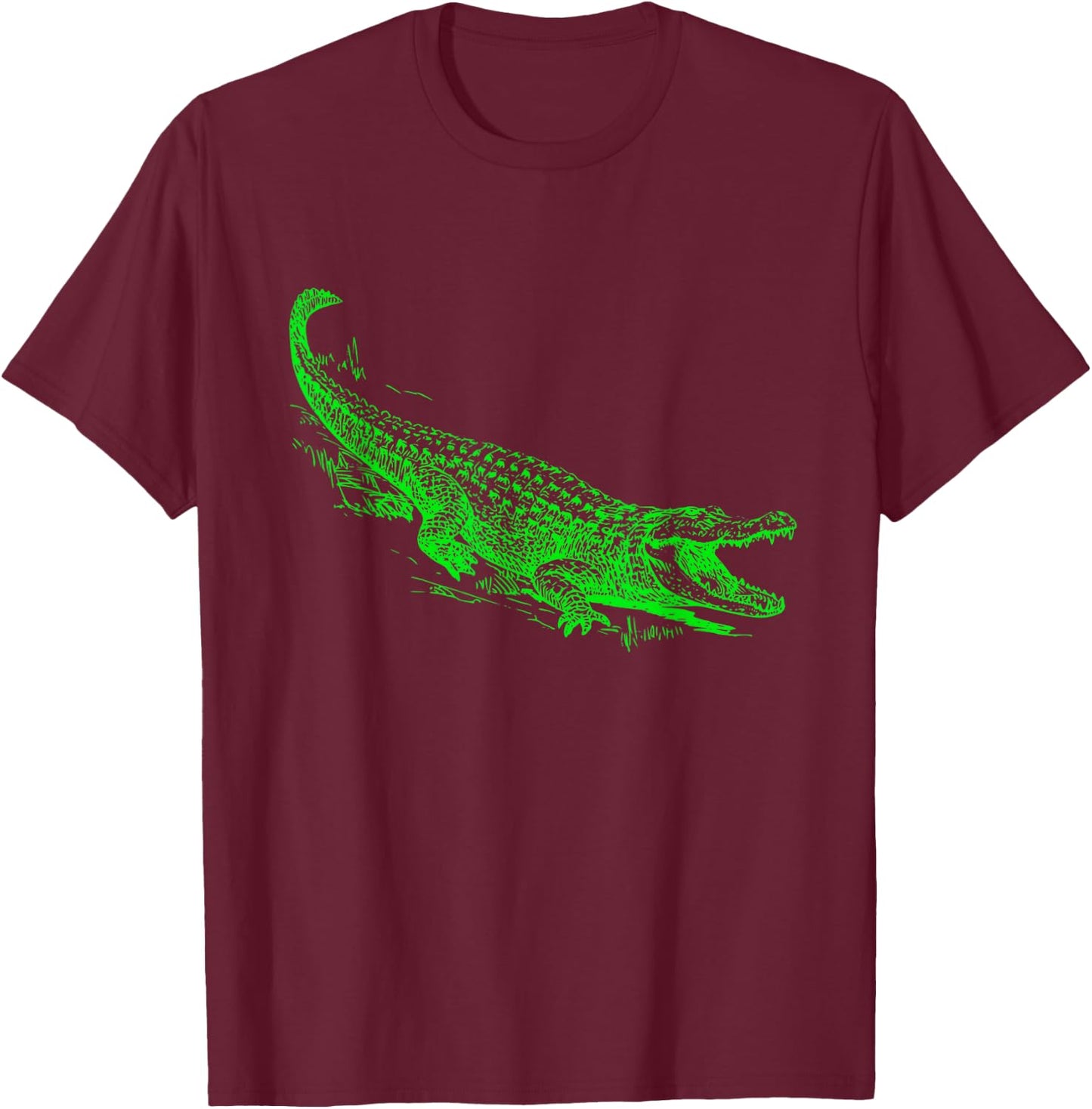 Fun Alligator Illustrative Graphic and boys Gator T-Shirt - T-Shirt | Maroon