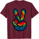Tie Dye Peace Sign Hand | Hippies V Shirts T-Shirt - T-Shirt | Maroon
