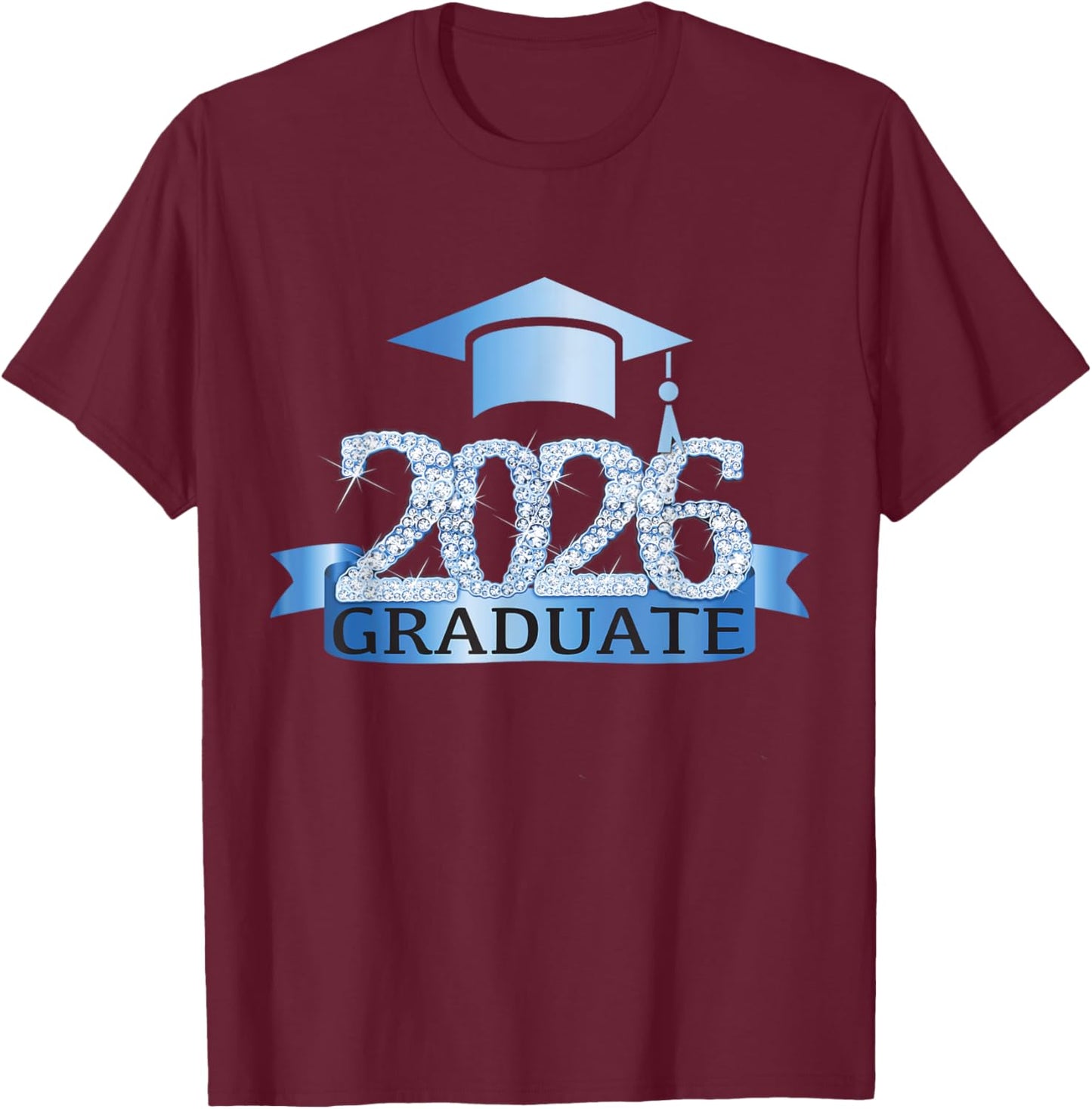 Class Of 2026 Graduate I Senior Year Item White Blue T-Shirt - T-Shirt | Maroon