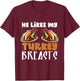 He Likes My Turkey Breasts Couple Matching Thanksgiving T-Shirt - T-Shirt | Maroon