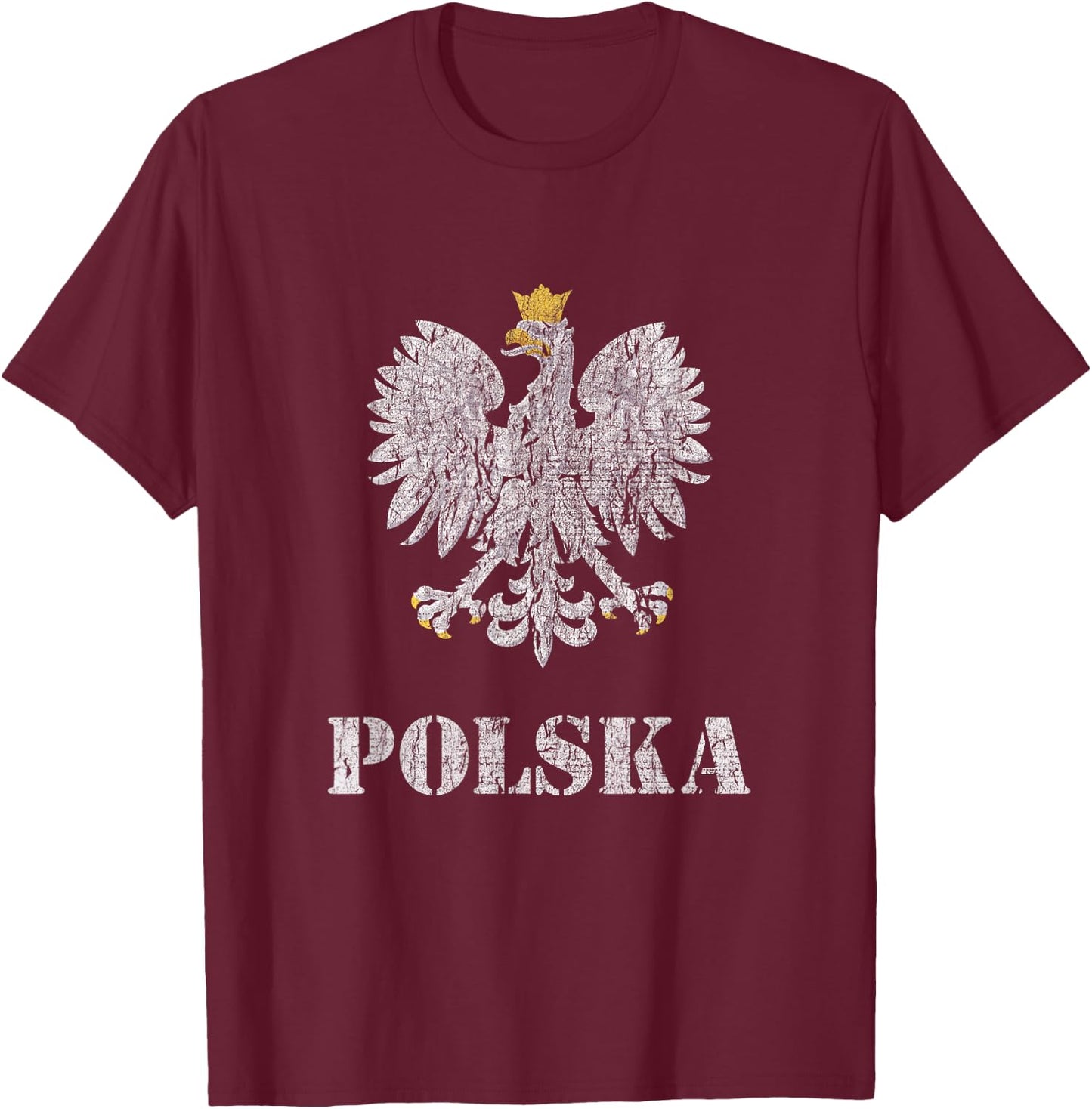 Poland Vintage Polish Eagle Shirt T-Shirt - T-Shirt | Maroon