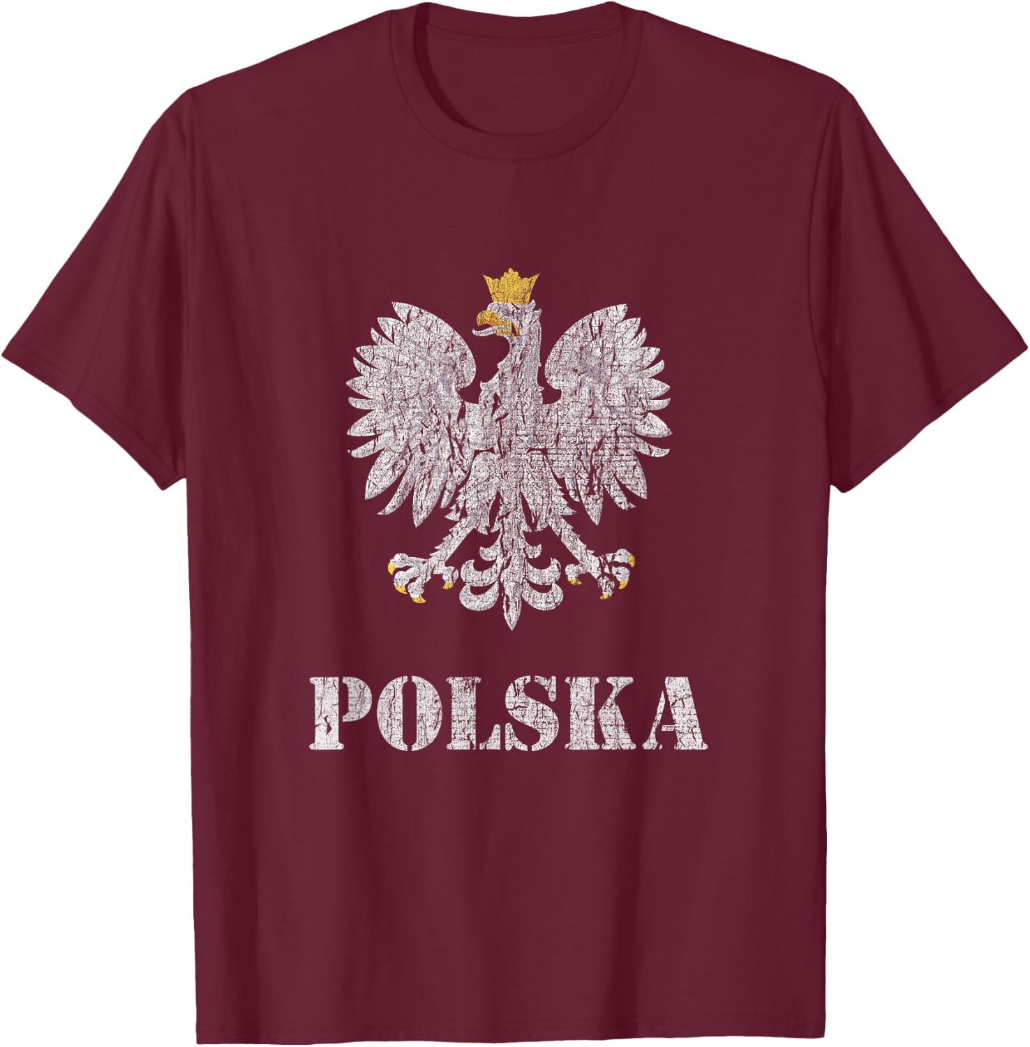 Poland Vintage Polish Eagle Shirt T-Shirt - T-Shirt | Maroon