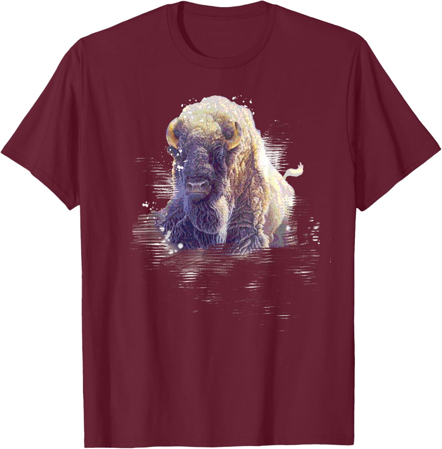 Great Native American White Buffalo Sacred Spirit Animal T-Shirt - T-Shirt | Maroon
