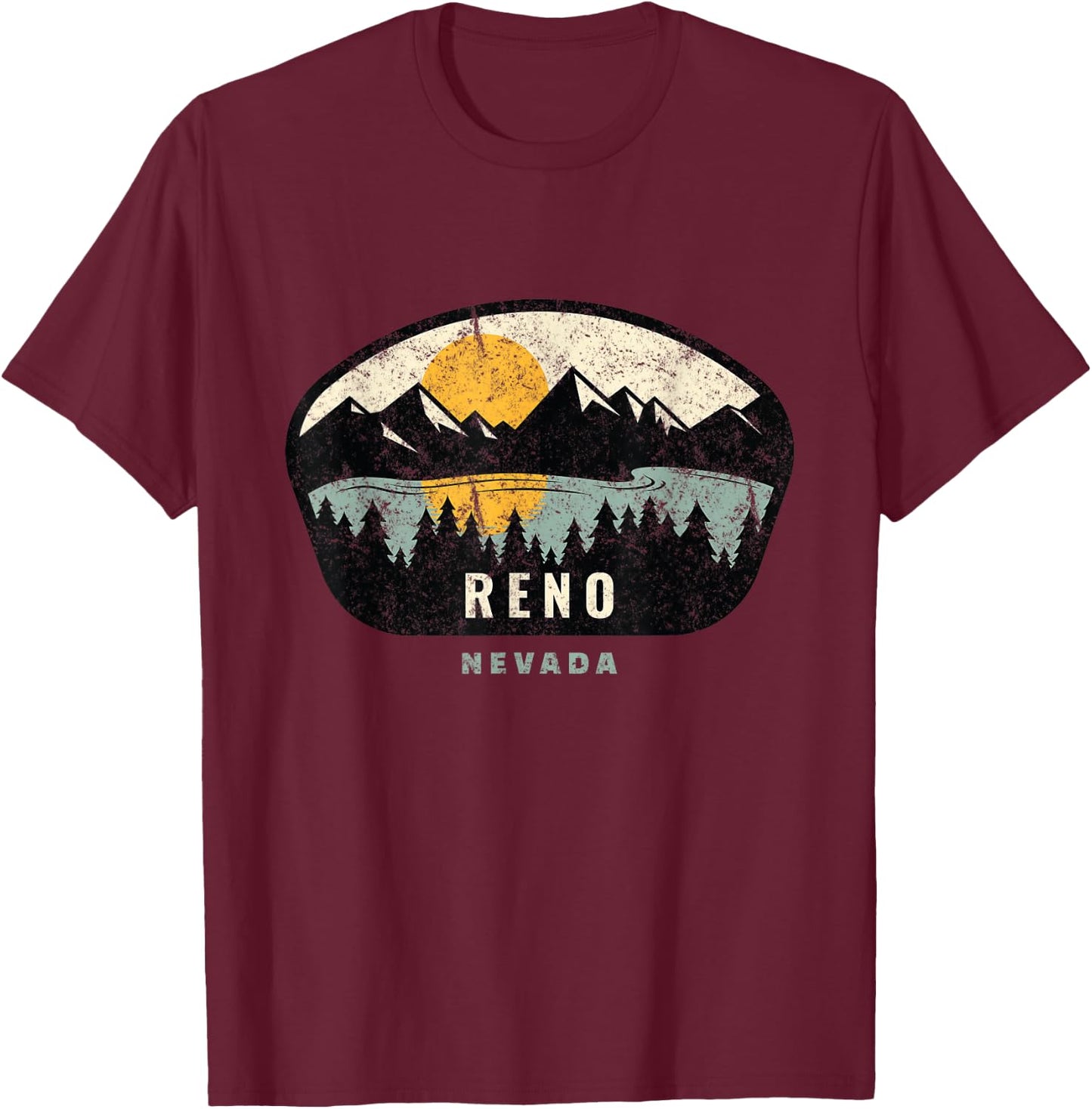 Reno Nevada, NV Vacation Souvenir T-Shirt - T-Shirt | Maroon