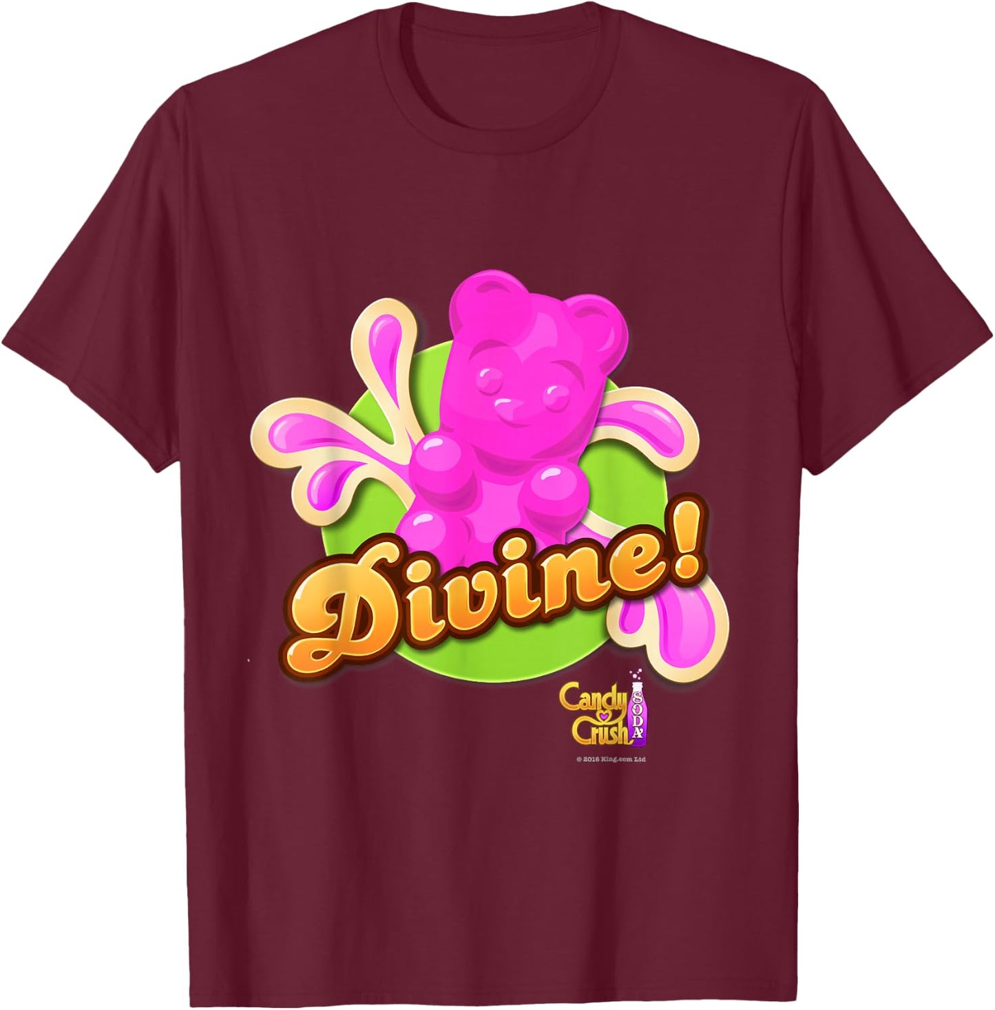 Candy Crush Soda 'Divine!' T-Shirt - T-Shirt | Maroon