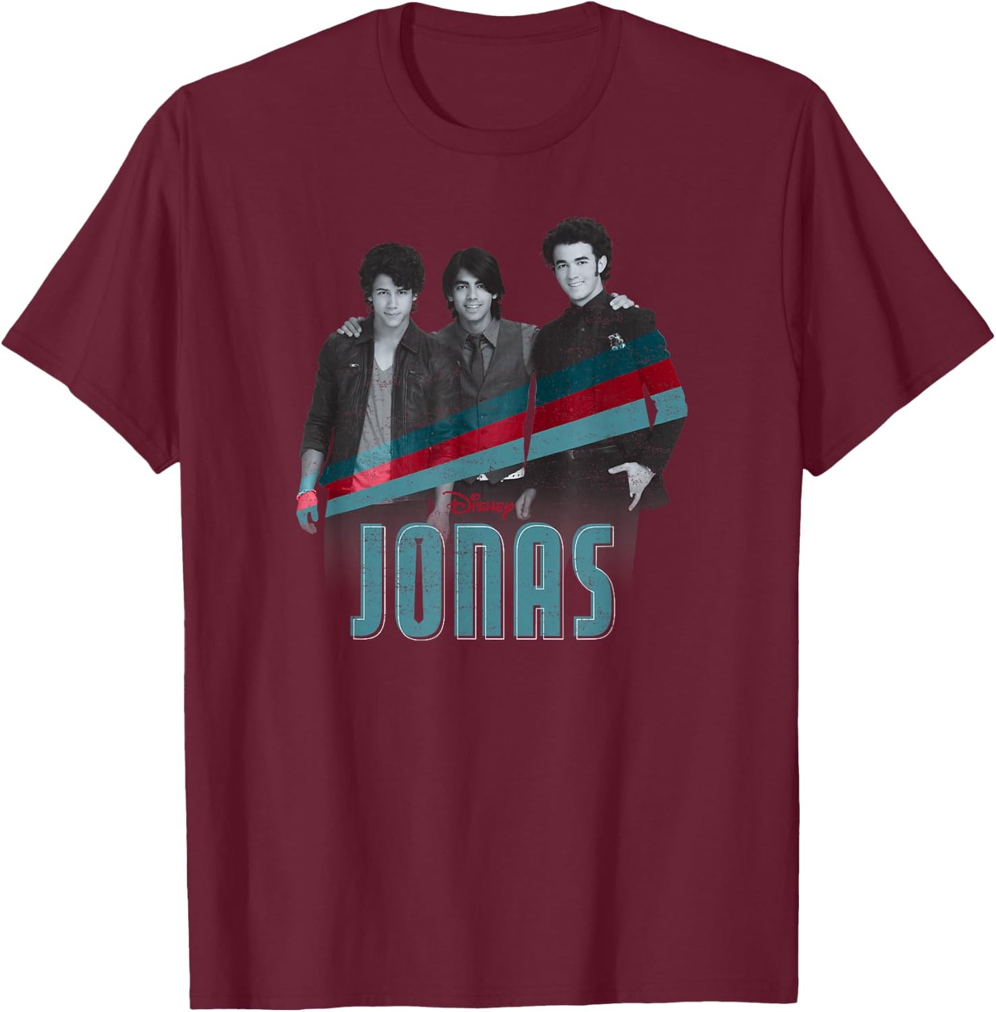 Disney Channel JONAS Nick Joe and Kevin T-Shirt - T-Shirt | Maroon