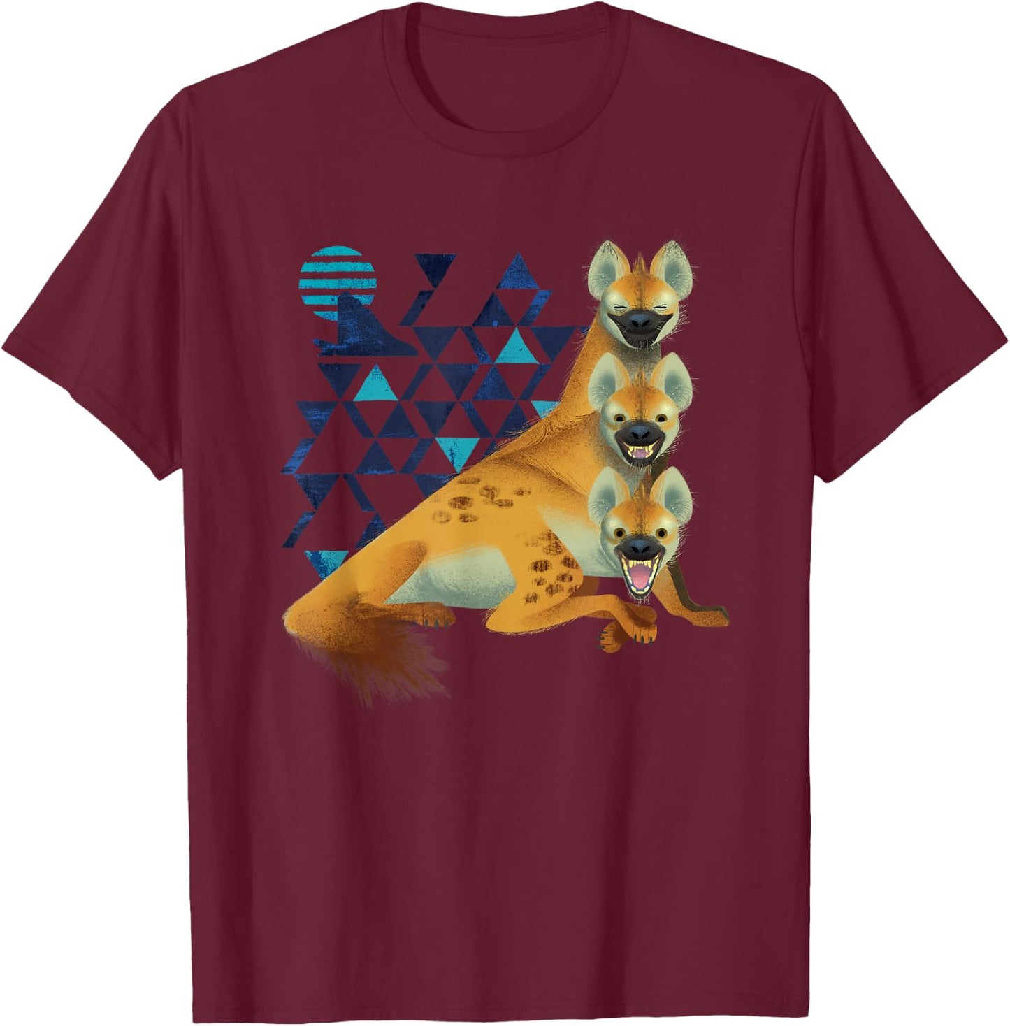 Disney The Lion King Hyenas Geometric Live Action T-Shirt - T-Shirt | Maroon