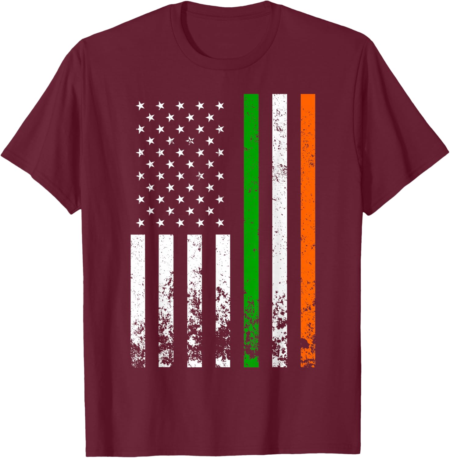 Irish American Flag Ireland Flag ST Patrick's Day Gift Lucky Small T-Shirt - T-Shirt | Maroon