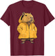 Capybara Wearing A Raincoat T-Shirt - T-Shirt | Maroon