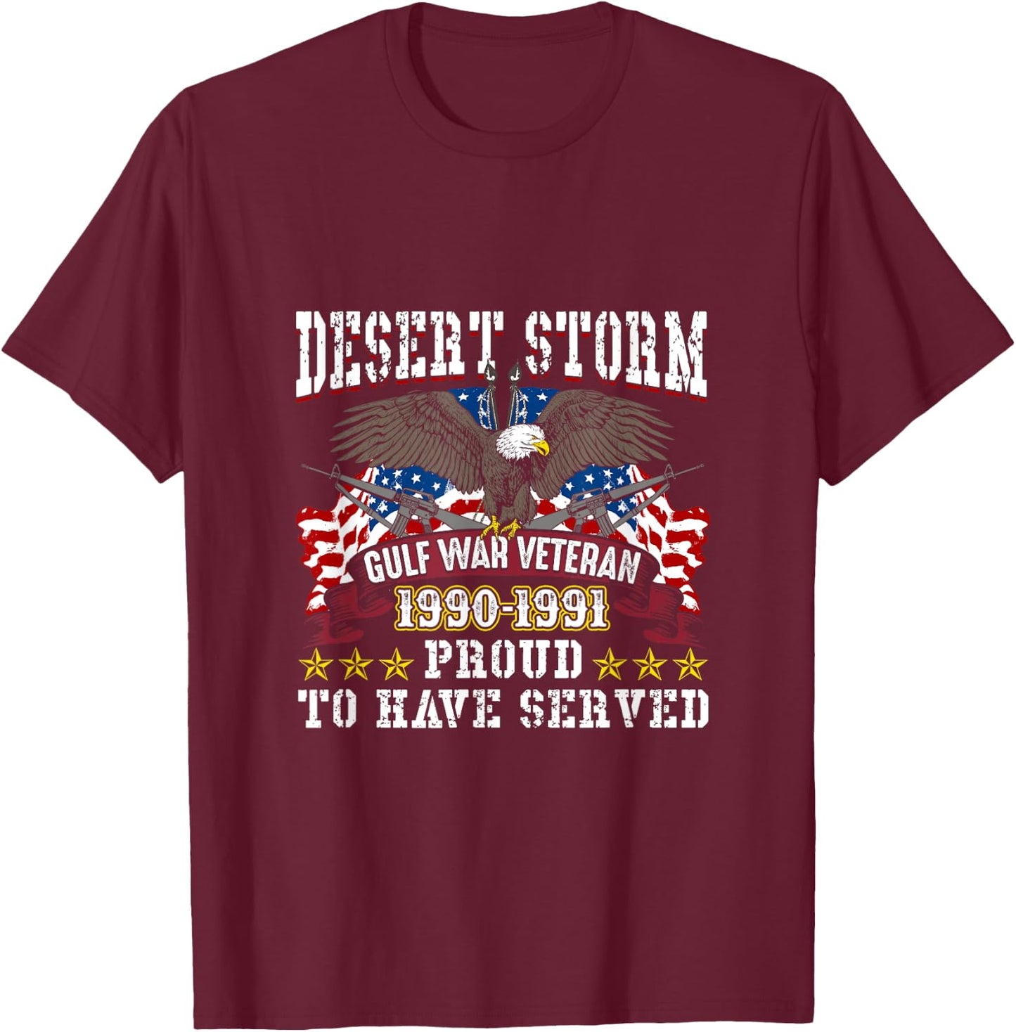 Desert Storm Veteran Desert Storm Gulf War Veteran 1990-1991 T-Shirt - T-Shirt | Maroon
