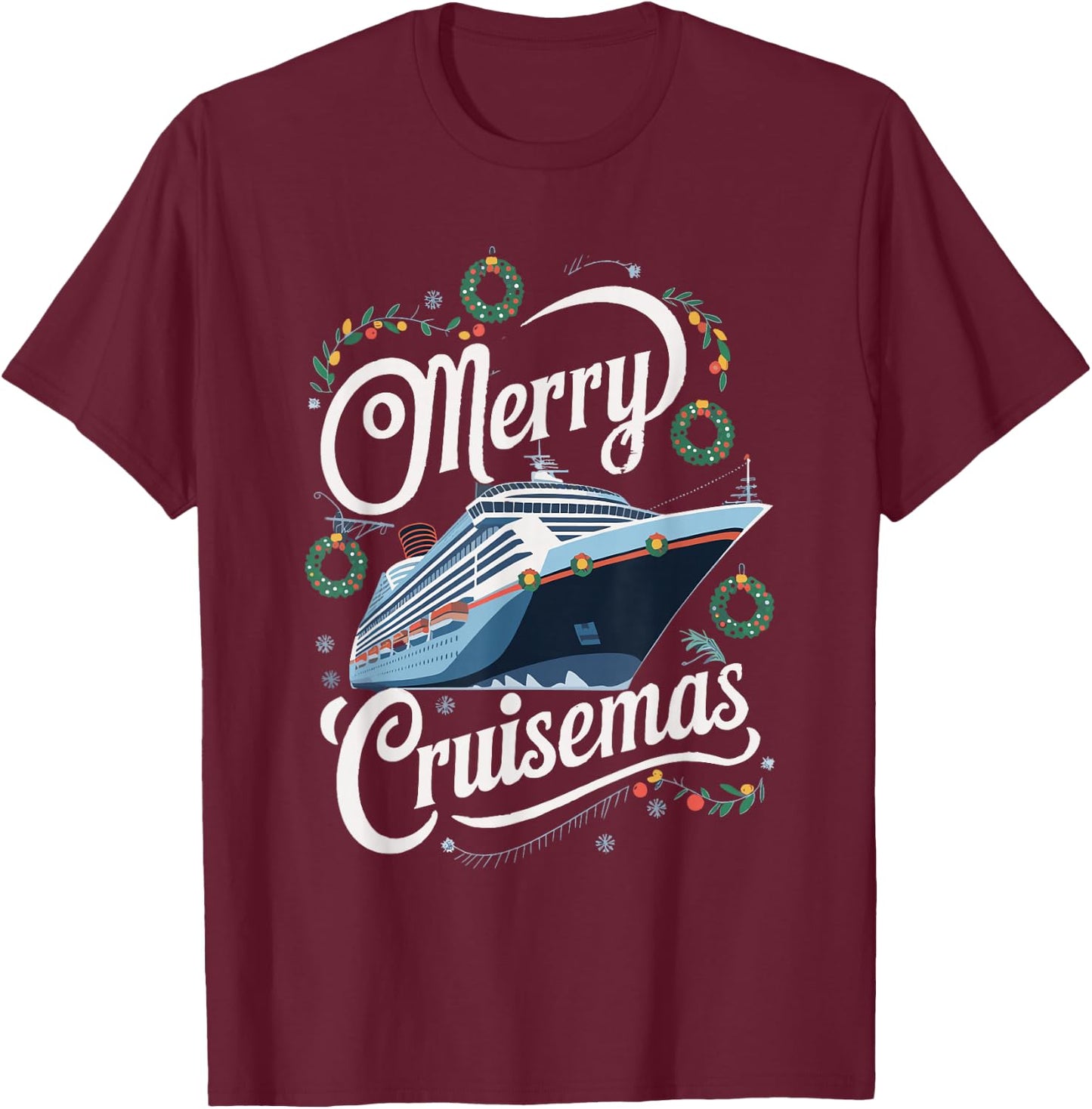 Merry Cruisemas Cruise Christmas T-Shirt - T-Shirt | Maroon