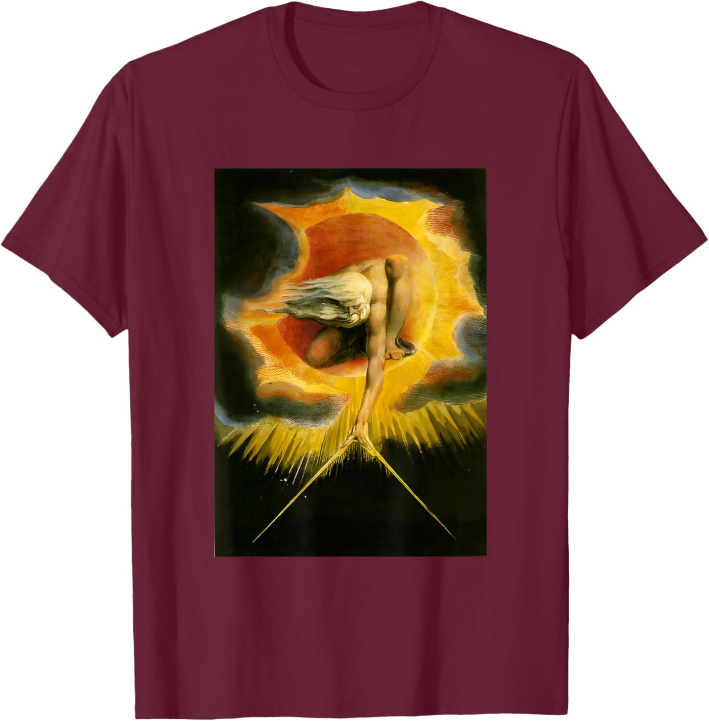 The Ancient of Days by William Blake (1794) T-Shirt - T-Shirt | Maroon