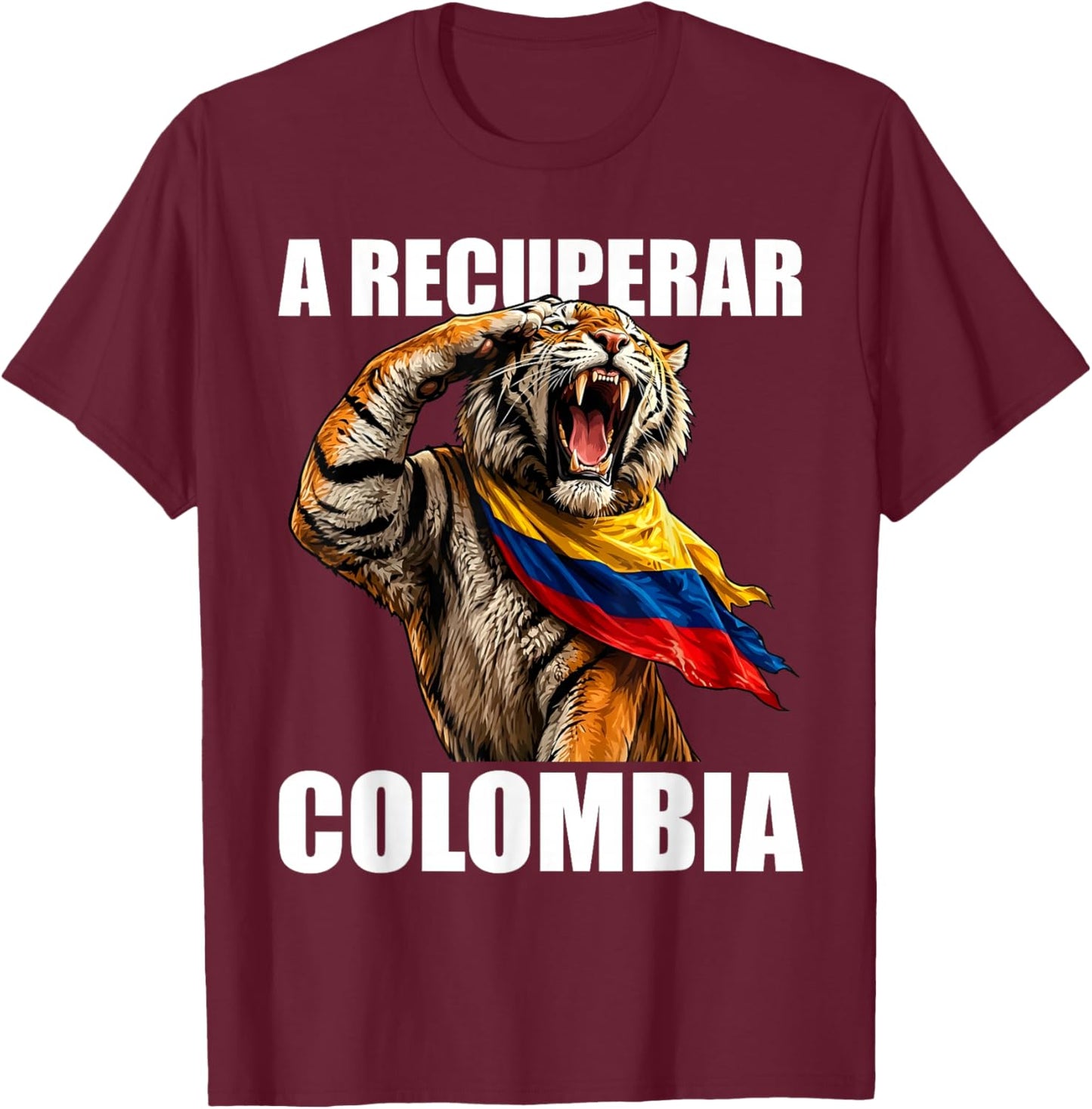Abelardo Presidente 2026 Colombian Flag Firme por la Patria T-Shirt - T-Shirt | Maroon