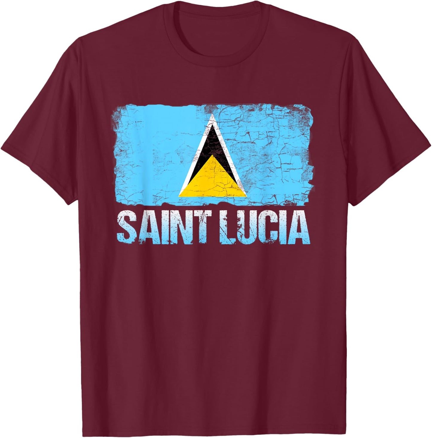 Saint Lucia Flag -Saint Lucian Flag Gift T-Shirt - T-Shirt | Maroon