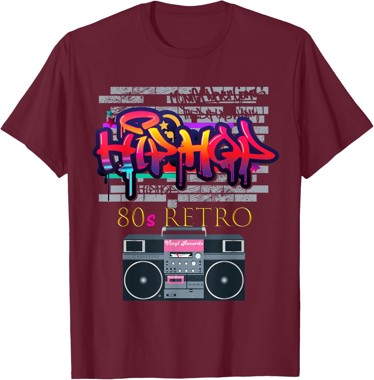 Women CUTE: Hip Hop 80s Costume Shirt Party Outfit Gift T-Shirt - T-Shirt | Maroon