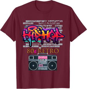 Women CUTE: Hip Hop 80s Costume Shirt Party Outfit Gift T-Shirt - T-Shirt | Maroon