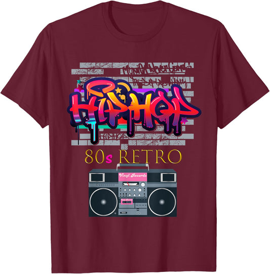 Women CUTE: Hip Hop 80s Costume Shirt Party Outfit Gift T-Shirt - T-Shirt | Maroon