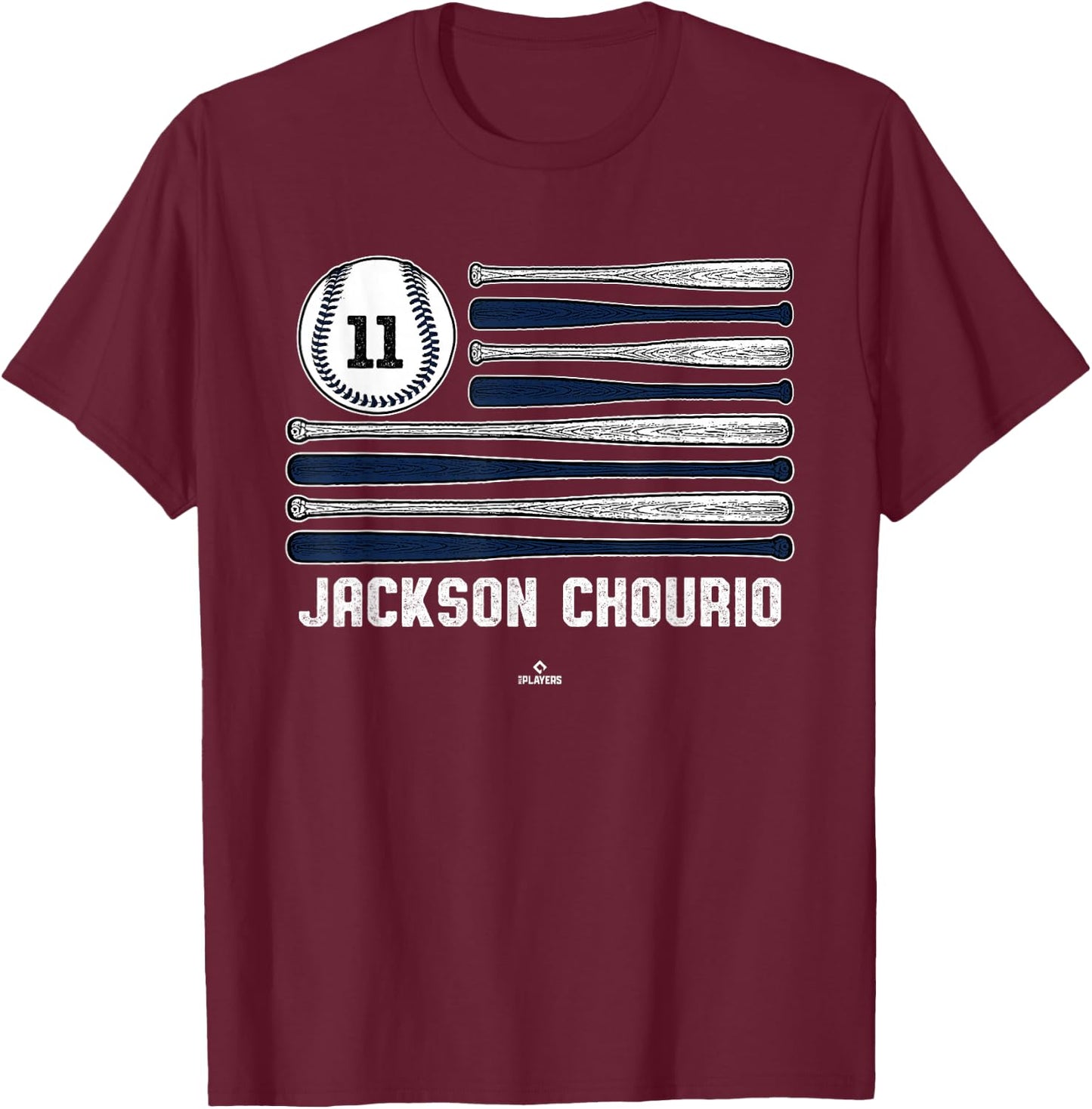 Baseball American Flag Jackson Chourio Milwaukee Baseball T-Shirt - T-Shirt | Maroon