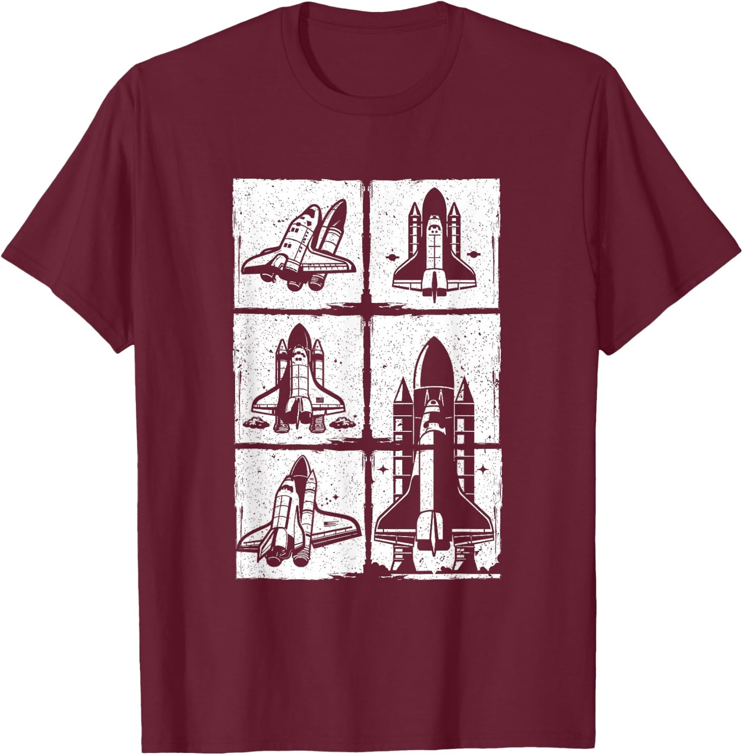 Vintage Retro Space Shuttle T-Shirt - T-Shirt | Maroon