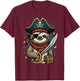 Funny Pirate Sloth Halloween Costume Men Women Boys Toddler T-Shirt - T-Shirt | Maroon