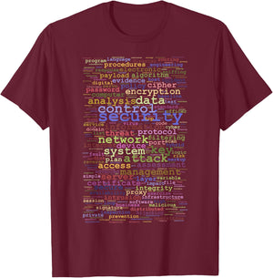 Computer and Cybersecurity Terms T-Shirt - T-Shirt | Maroon