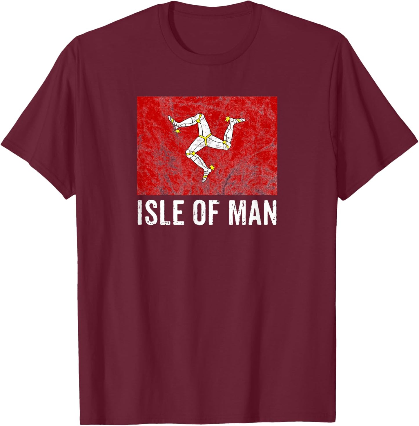 Isle Of Man Traditional Manx Flag Vintage 3 Legs Of Man T-Shirt - T-Shirt | Maroon