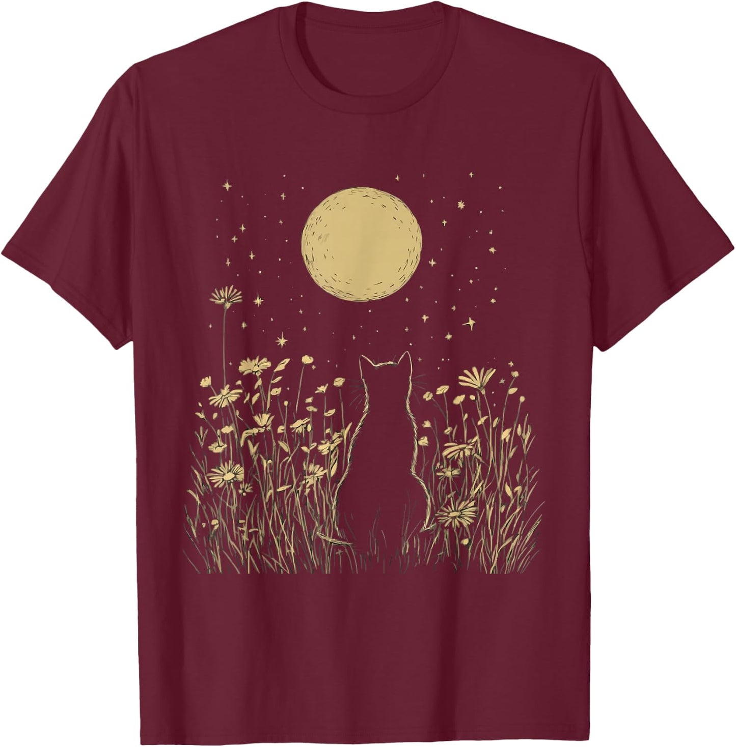Astrology Cat Kitty Meow Animal Pet Outerspace Constellation T-Shirt - T-Shirt | Maroon
