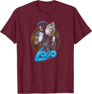 DC Comics Lobo Gut Rot -Adults T-Shirt - T-Shirt | Maroon