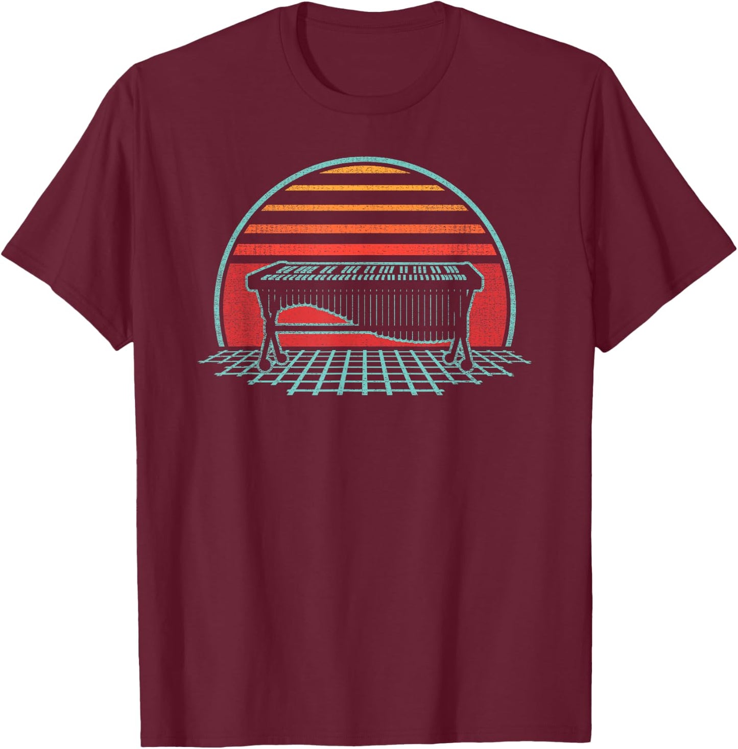 Marimba Retro Vintage 80s Style Player Musician Gift T-Shirt - T-Shirt | Maroon