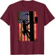 Lineman American Flag Shirt | Electric Cable Lineman Gift T-Shirt - T-Shirt | Maroon