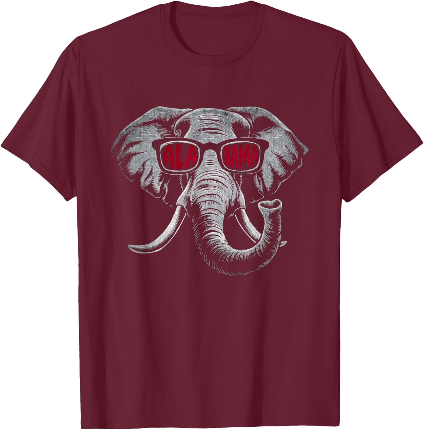 Graphic Alabama Elephant Name Personalized Spirit Evergreen T-Shirt - T-Shirt | Maroon