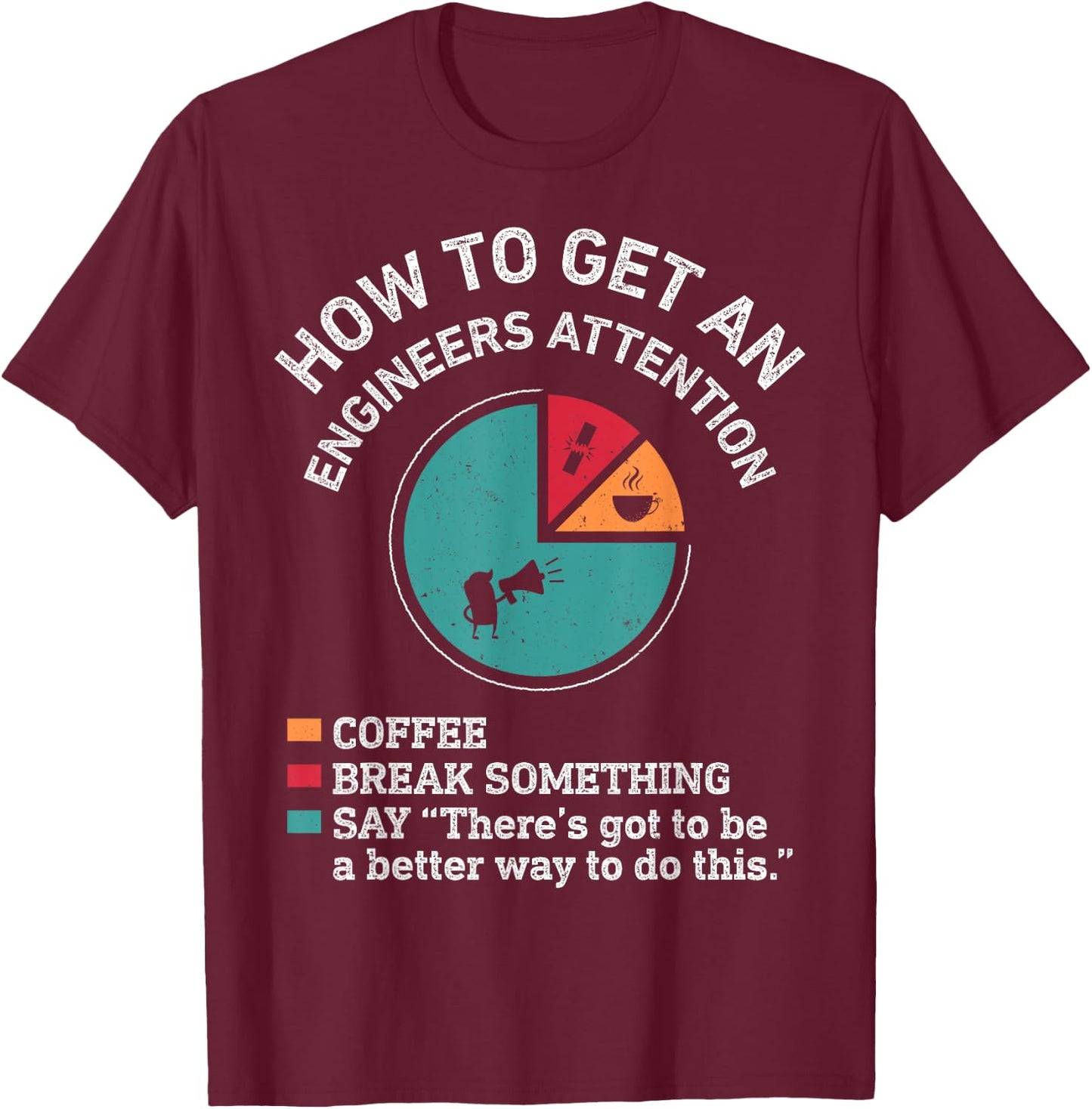 How To Get An Engineers Attention Funny Engineer Engineering T-Shirt - T-Shirt | Maroon