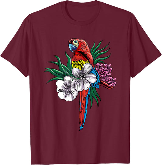 Parrot Funny Tropical Bird Cool Jungle Animal Gift T-Shirt - T-Shirt | Maroon