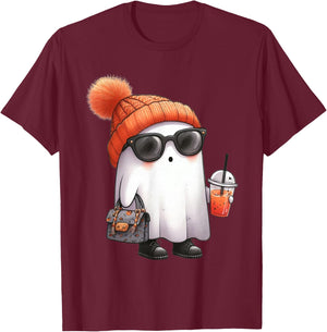 Ghost Halloween Party Costume Kids T-Shirt - T-Shirt | Maroon