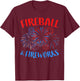 Fireball And Fireworks Shirt Men Women 4th of July T-Shirt - T-Shirt | Maroon