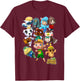 Animal Crossing New Leaf Villager Group Shot Graphic Small T-Shirt - T-Shirt | Maroon