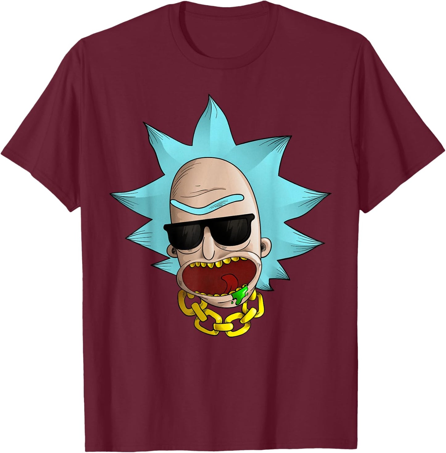 Mademark x Rick and Morty - Rick and Morty Shirt Cool Chained Reaction T-Shirt - T-Shirt | Maroon