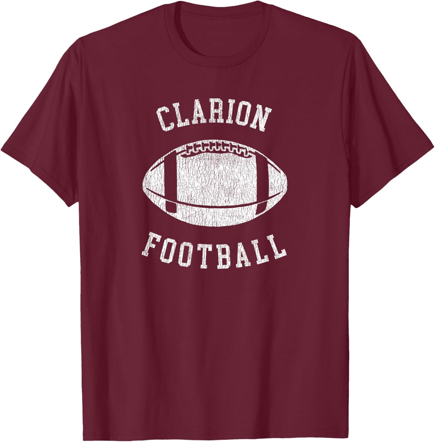 Clarion Football Distressed Vintage 80's Throwback Classic T-Shirt - T-Shirt | Maroon