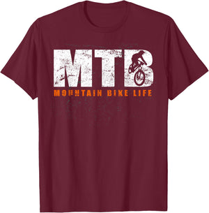 Mountain Bike Life Shirt - Vintage MTB T Shirt T-Shirt - T-Shirt | Maroon